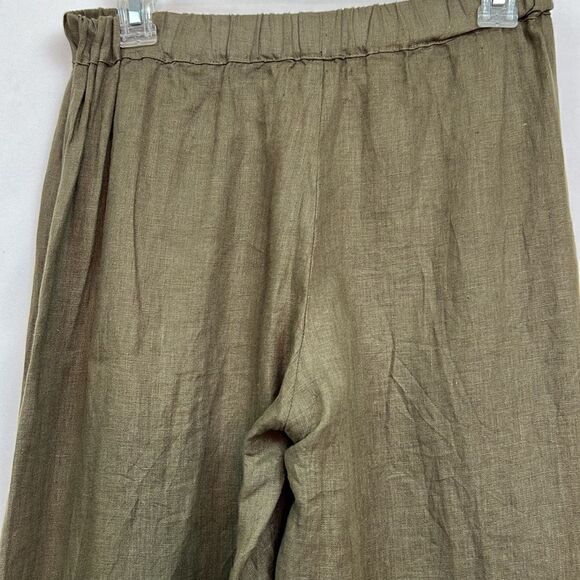 Mila Olive Green linen pull on pants size XS NWOT - Picture 7 of 13